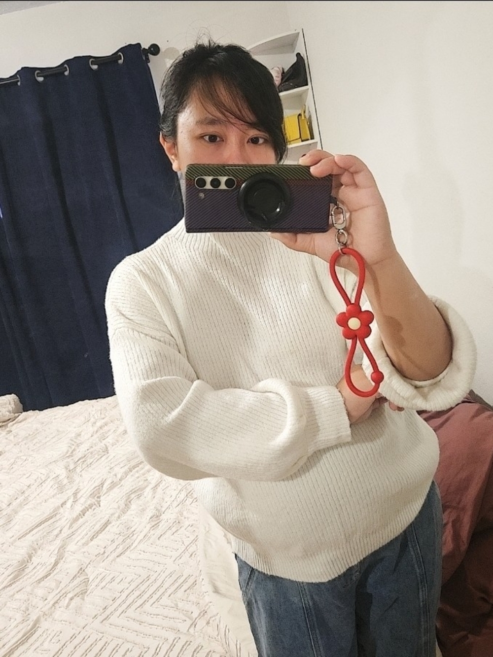 Cozy White Ribbed Women's Sweater - Classic Mock Neck